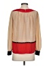 Pippa 100% Silk Tan Long Sleeve Silk Top Size 0 - photo 2