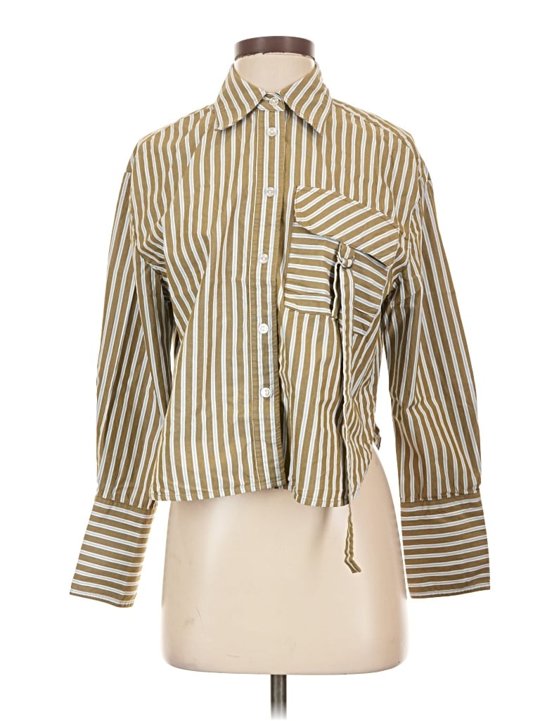Pre-owned Parker Long Sleeve Blouse In Green