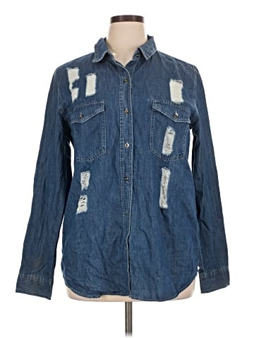 New Look Long Sleeve Button-Down Shirt (view 1)