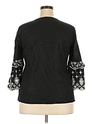 a.n.a. A New Approach 3/4 Sleeve Blouse (view 2)
