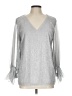 CeCe Silver 3/4 Sleeve Blouse Size L - photo 1