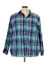 Chaps 100% Cotton Plaid Blue Long Sleeve Button-Down Shirt Size 3X - photo 1