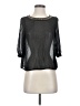 Moon Collection 100% Polyester Black 3/4 Sleeve Blouse Size S - photo 1