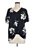 West Kei 100% Polyester Blue Short Sleeve Blouse Size M - photo 1