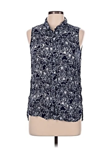Attention Sleeveless Button-Down Shirt (view 1)