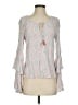 Lovestitch 100% Rayon Gray Pink Long Sleeve Blouse Size S - photo 1