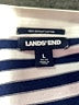 Lands' End 100% Cotton Blue White Cardigan Size L - photo 7