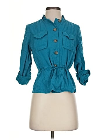 White House Black Market 3/4 Sleeve Button-Down Shirt (view 1)
