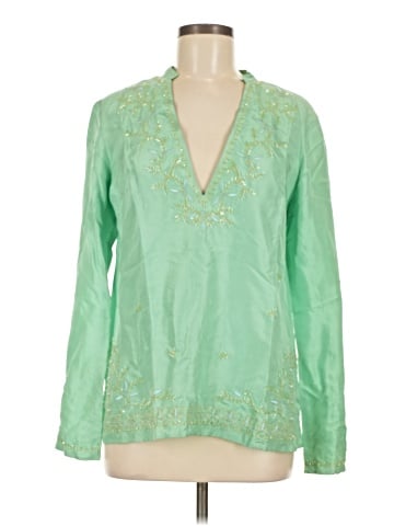 Kenzie Long Sleeve Silk Top (view 1)