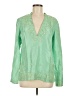 Kenzie 100% Silk Green Long Sleeve Silk Top Size 8 - photo 1