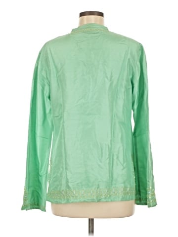 Kenzie Long Sleeve Silk Top (view 2)
