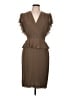 Escada 100% Silk Brown Cocktail Dress Size EU 38 / US 8 - photo 1