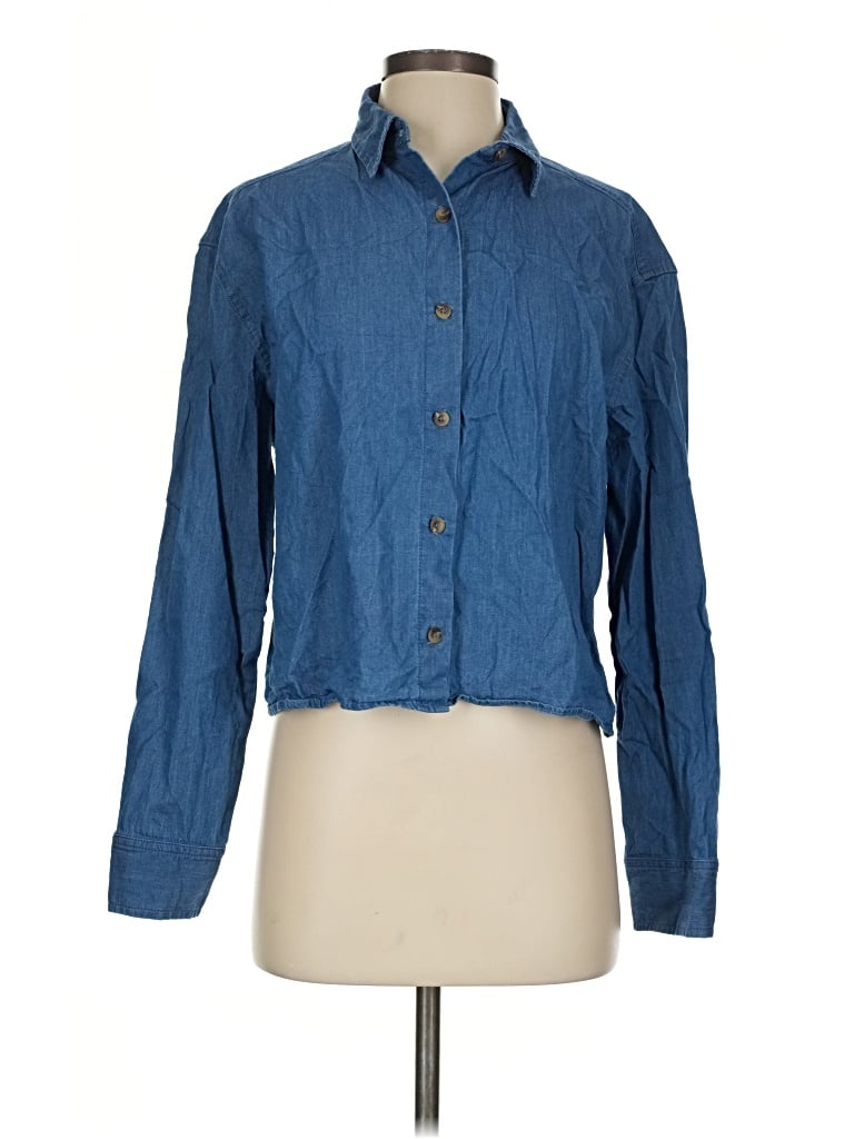 Pre-owned Le Bop Long Sleeve Button Down Shirt In Blue