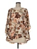 Twelve by Twelve 100% Polyester Brown 3/4 Sleeve Blouse Size M - photo 1