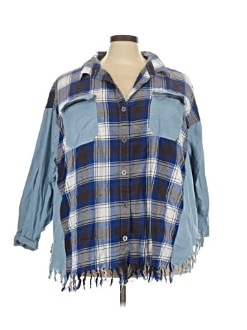 Cato 3/4 Sleeve Button-Down Shirt (view 1)