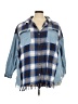 Cato 100% Cotton Plaid Blue 3/4 Sleeve Button-Down Shirt Size 26 - 28 - photo 1