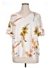 Worthington 100% Polyester Ivory Short Sleeve Blouse Size XL - photo 1