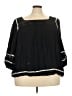Cato 100% Rayon Black 3/4 Sleeve Blouse Size 28W - photo 1