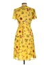 Forever 21 100% Polyester Floral Yellow Casual Dress Size L - photo 2
