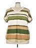 Truself Stripes Green Short Sleeve Top Size 3X - photo 1