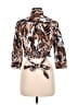 Mlle Gabrielle Animal Print Brown 3/4 Sleeve Blouse Size M - photo 2