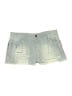 Delia's Metallic Stripes Blue Silver Shorts Size 7 - 8 - photo 1