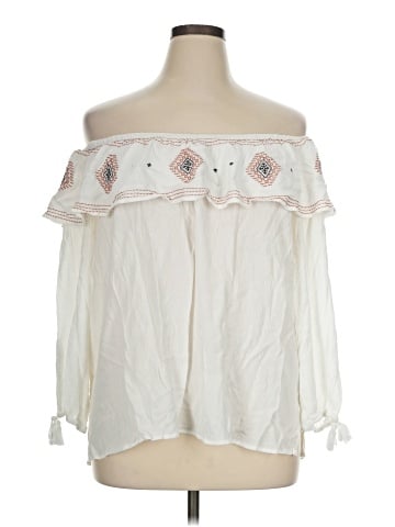 Soho JEANS NEW YORK & COMPANY 3/4 Sleeve Blouse (view 1)