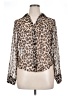 Sweet Rain Animal Print Brown Long Sleeve Blouse Size XL - photo 1