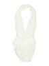 Unbranded 100% Polyester Ivory White Bodysuit Size P (estimated, petite) - photo 2