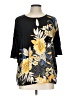 JM Collection Black 3/4 Sleeve Blouse Size L - photo 1