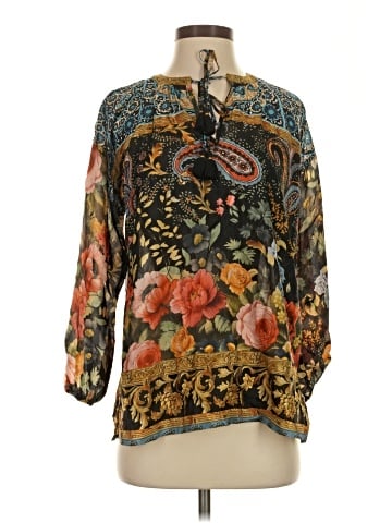 Johnny Was 3/4 Sleeve Silk Top (view 1)