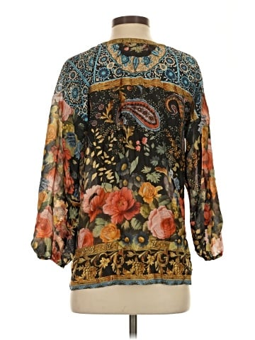 Johnny Was 3/4 Sleeve Silk Top (view 2)