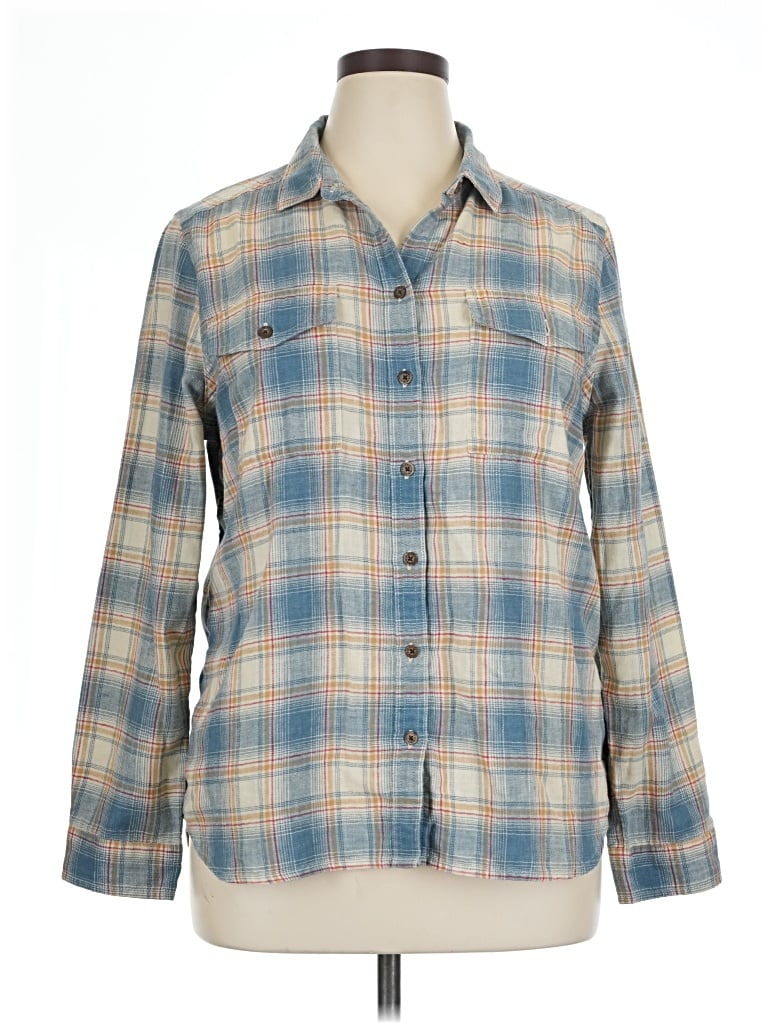 Pre-owned Toad And Co Long Sleeve Button Down Shirt In Blue