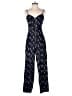 Elevenses 100% Cotton Chevron-herringbone Blue Jumpsuit Size 4 - photo 1