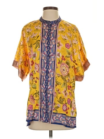 Johnny Was Short Sleeve Silk Top (view 1)