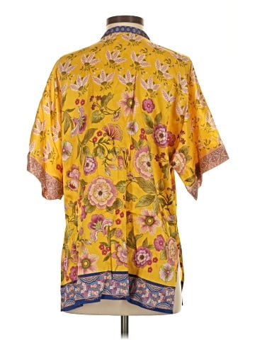 Johnny Was Short Sleeve Silk Top (view 2)