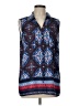 Relativity 100% Polyester Graphic Blue Sleeveless Blouse Size L - photo 1