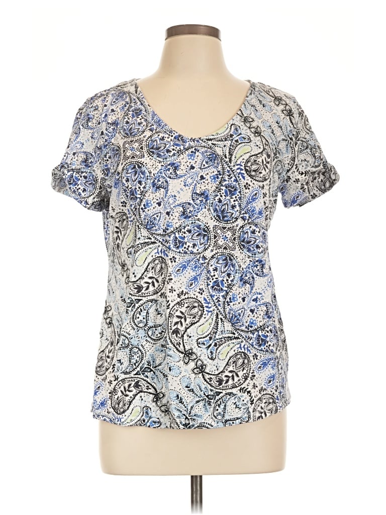 Pre-owned T By Talbots Short Sleeve T-shirt In Blue