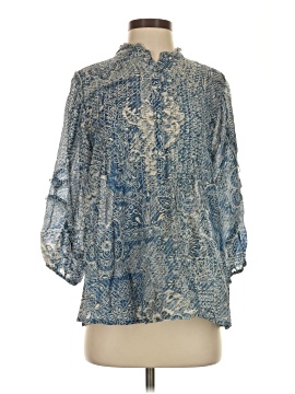Johnny Was 3/4 Sleeve Silk Top