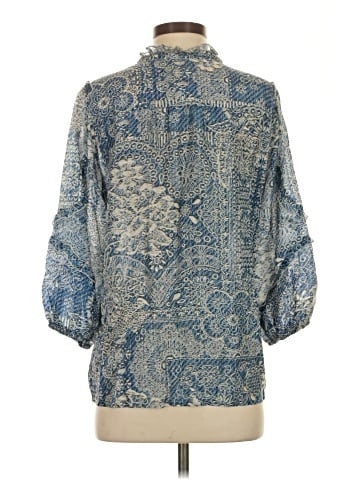 Johnny Was 3/4 Sleeve Silk Top (view 2)