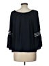Ann Taylor 100% Rayon Black 3/4 Sleeve Blouse Size L - photo 2