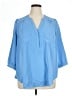 Torrid 100% Polyester Blue 3/4 Sleeve Blouse Size 1X Plus (1) - photo 1