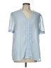 Unbranded 100% Polyester Blue Short Sleeve Blouse Size L - photo 1