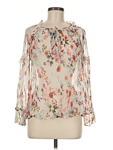 HD in Paris 3/4 Sleeve Silk Top (view 1)