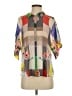 Johnny Was 100% Rayon Color Block Tan Short Sleeve Blouse Size XS - photo 1