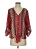 West Kei 100% Polyester Red 3/4 Sleeve Blouse Size S - photo 1