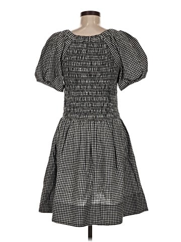 Madewell Smocked U-Neck Mini Dress in Gingham (view 2)