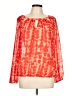 Jennifer Lopez 100% Polyester Orange Long Sleeve Blouse Size L - photo 1