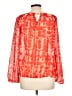 Jennifer Lopez 100% Polyester Orange Long Sleeve Blouse Size L - photo 2