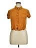 Moa Moa Orange Short Sleeve Blouse Size XL - photo 1